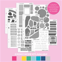 Mini Monochrome Journaling Sheets - Colorful