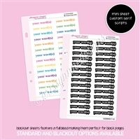 CUSTOM Mini Sticker Sheet | Standard Serif