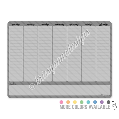 Weekly Calendar Dry Erase Board - 12x9