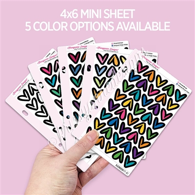 Mini Blackout Sticker Sheet | Doodle Hearts