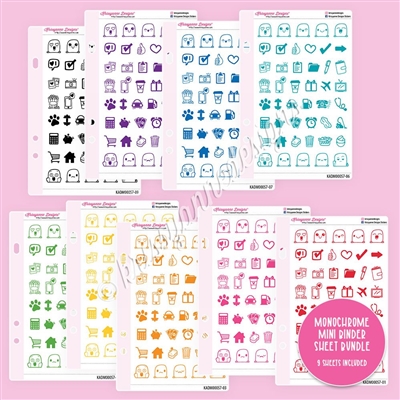 Monochrome Mini Doodle Icon Sampler Bundle - Bold