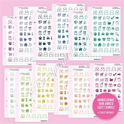 Monochrome Mini Doodle Icon Sampler Bundle - Gemtones