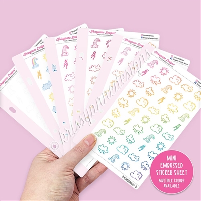 Mini Embossed Sticker Sheet - Doodle Weather Icons