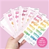 Mini Embossed Sticker Sheet - Script Sampler
