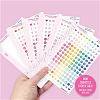 Mini Embossed Sticker Sheet - Number Circle Sampler