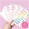 Mini Embossed Sticker Sheet - Bubble Months