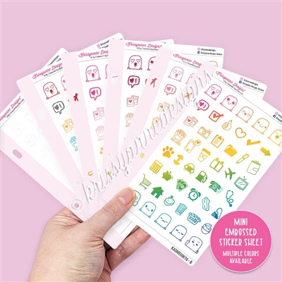 Mini Embossed Sticker Sheet - Doodle Icon Sampler