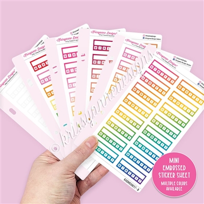 Mini Embossed Sticker Sheet - Individual Habit Trackers