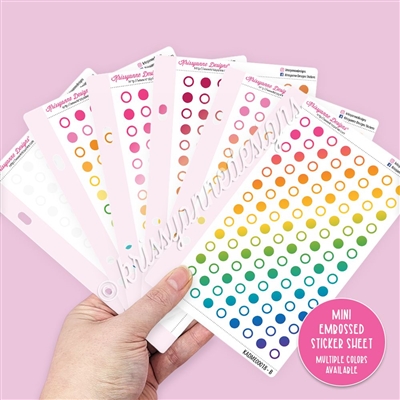 Mini Embossed Sticker Sheet - Mini Circles
