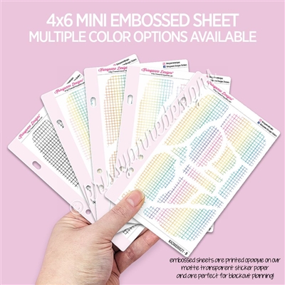 Mini Embossed Sticker Sheet | Torn Edges (Grid)