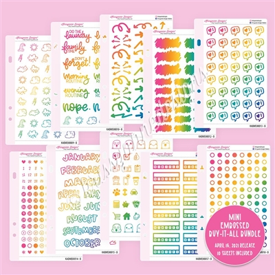 Mini Embossed Buy-It-All Bundle - Bold Rainbow