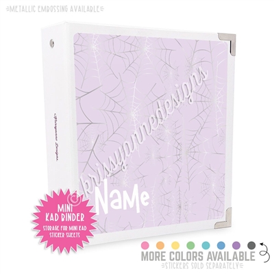 Mini KAD Sticker Binder - Silver Spiderwebs