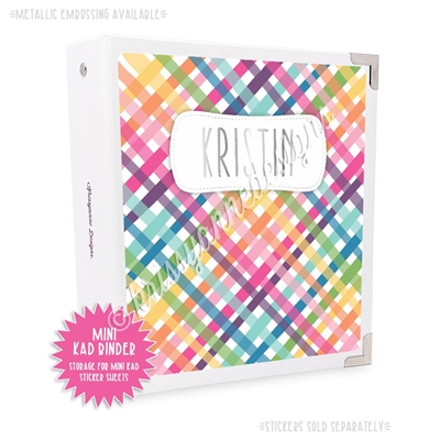 Mini KAD Sticker Binder - Punny Love Plaid