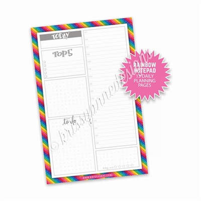 Daily Planning Notepad - Rainbow