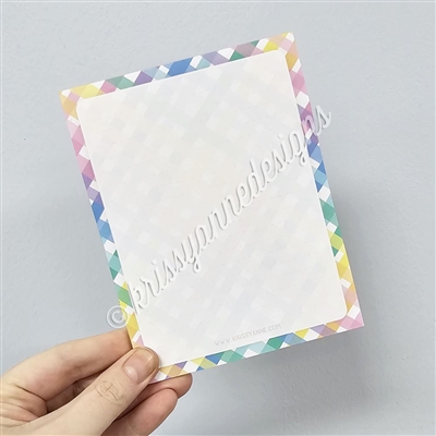 25 Page Lined Notepad | Pastel Rainbow Plaid