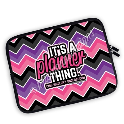 One Sided Zippered Planner Pouch - Chevron It's a Planner Thing