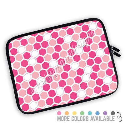 One Sided Zippered Planner Pouch - Hexagons