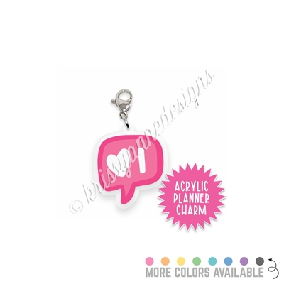 Acrylic Planner Charm - Doodle Heart Bubble