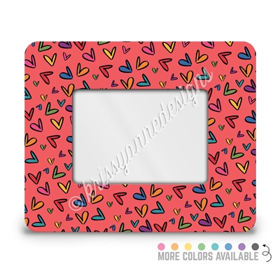 Rectangle Picture Frame - 4x6 - Colored Doodle Hearts