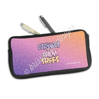 Zippered Pen Pouch - Planners & Palm Trees