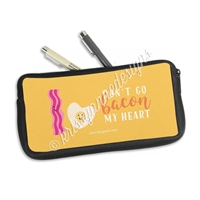Zippered Pen Pouch - Bacon My Heart