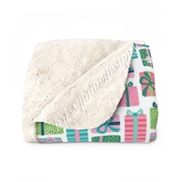 50x60 Sherpa Blanket - Holly Jolly Christmas Presents