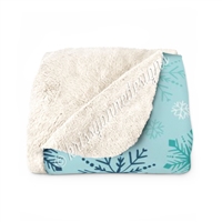 50x60 Sherpa Blanket - Snowflakes
