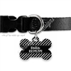 KAD Bone Shaped Pet Tag - Black and White