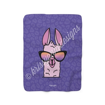 50x60 Sherpa Blanket - Sunset Llama