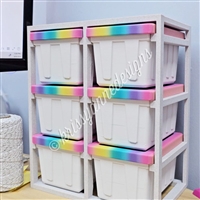 Small Storage Bin Bundle | Limited Rainbow (Long with White Bins)