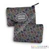 Two Sided Zippered Coin Pouch - Doodle Stars