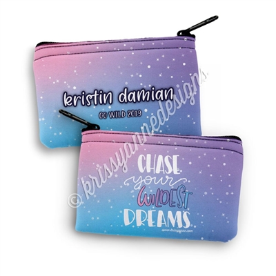 Two Sided Zipper Pouch - Chase Your Wildest Dreams