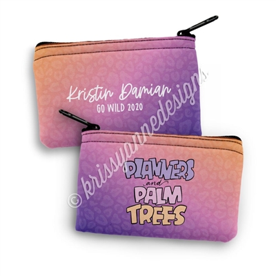 Small Zipper Pouch - Planners & Palm Trees