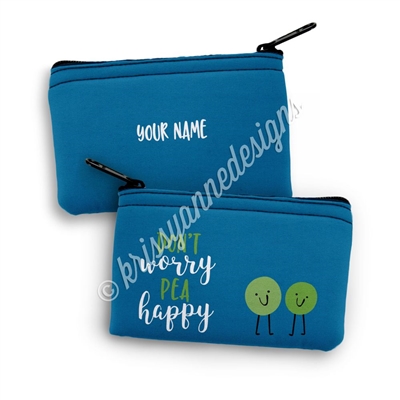 Small Zipper Pouch - Pea Happy