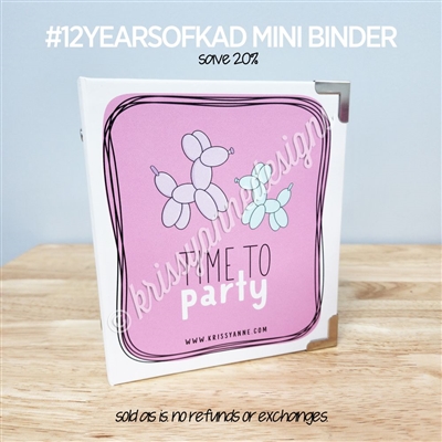 #12YearsofKAD Mini Binder - Save 20%