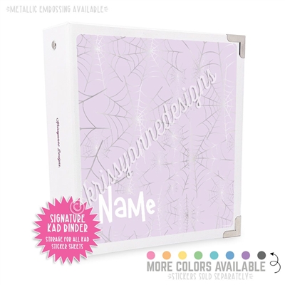 Signature KAD Sticker Binder - Silver Spiderwebs