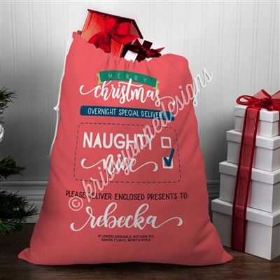 Personalized Santa Sack - Naughty or Nice