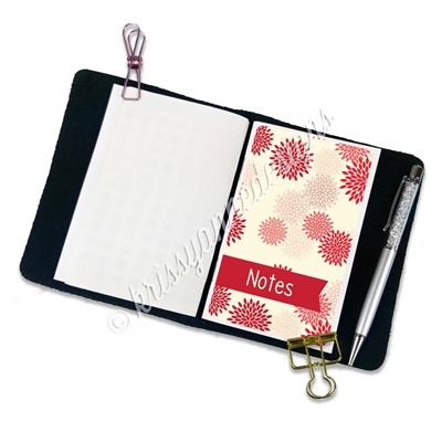 Traveler's Notebook Pocket Decal - Red Mums