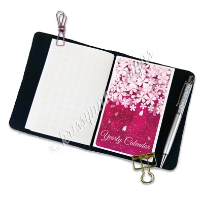 Traveler's Notebook Pocket Decal - Deep Pink Sakura