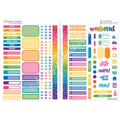 Functional Sampler Set for B6 Traveler's Notebooks - Bold Rainbow