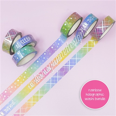 Holographic Washi Bundle - Eat Sleep Plan