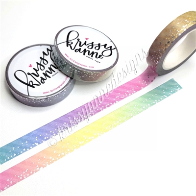 10mm Holographic Foil Washi - Rainbow Ombre Starburst