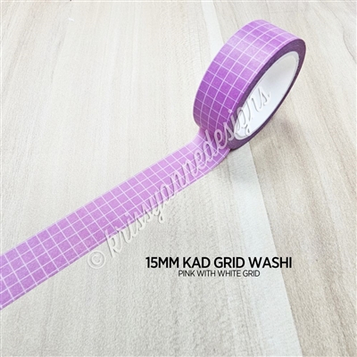 15mm Washi | KAD Rainbow Grid - Pink