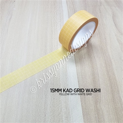 15mm Washi | KAD Rainbow Grid - Yellow