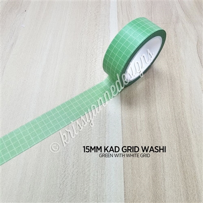 15mm Washi | KAD Rainbow Grid - Green
