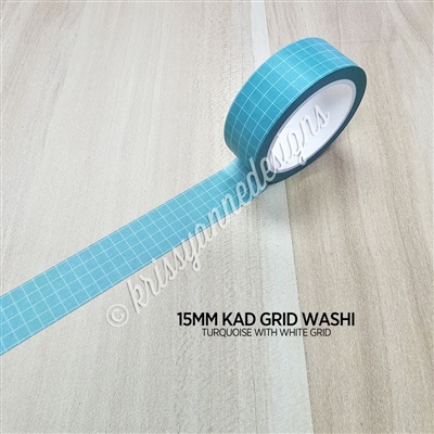 15mm Washi | KAD Rainbow Grid - Turquoise