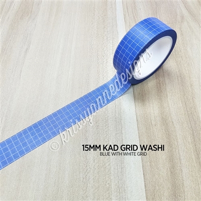 15mm Washi | KAD Rainbow Grid - Blue