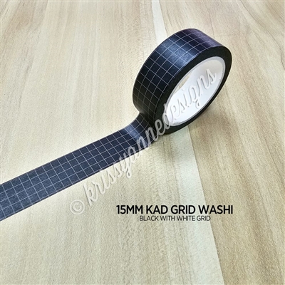 15mm Washi | KAD Rainbow Grid - Black