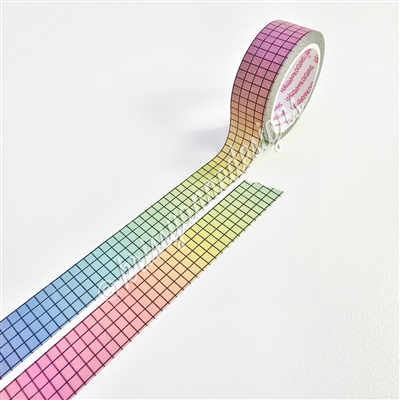 15mm Washi | KAD Rainbow Grid (Black Lines)