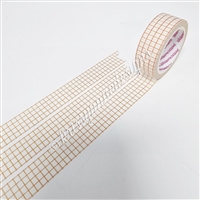 15mm Washi | KAD Rainbow Grid - Orange (White BG)